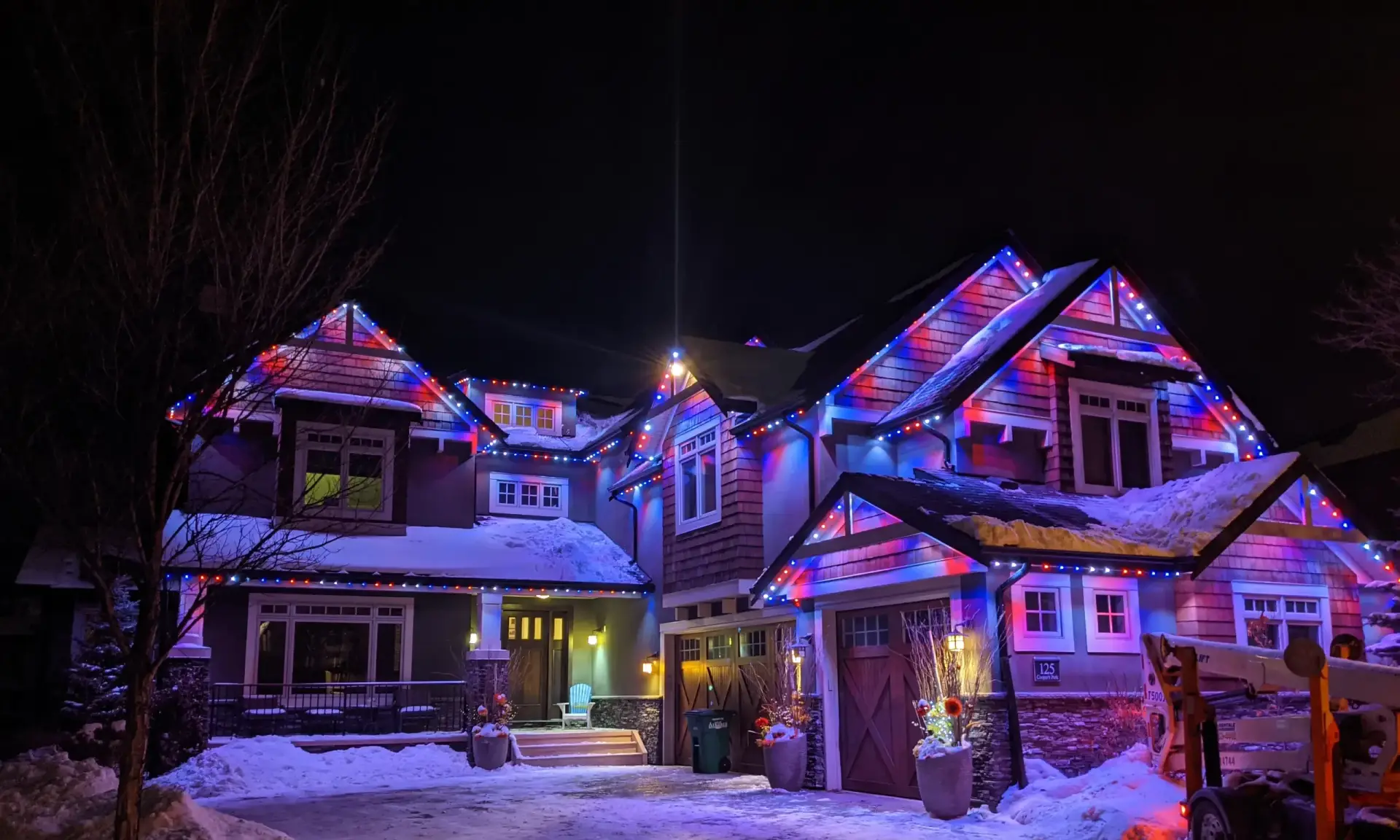 Front Facade in Calgary — landscape permanent LED lighting installation by Allure Lighting