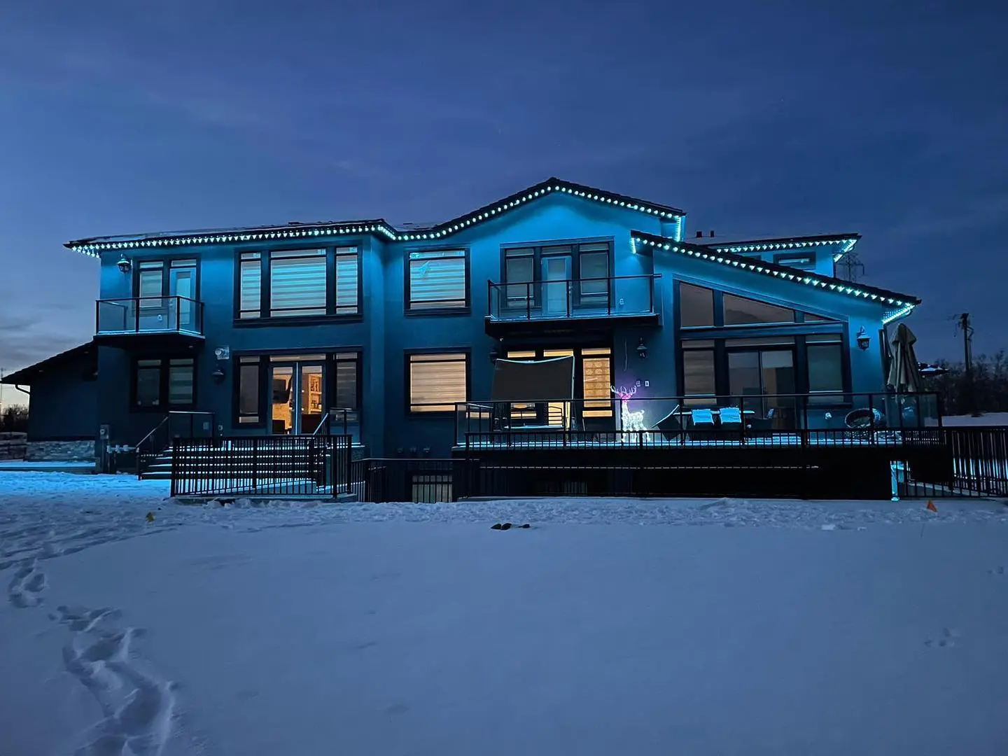 Front Facade in Calgary — landscape permanent LED lighting installation by Allure Lighting